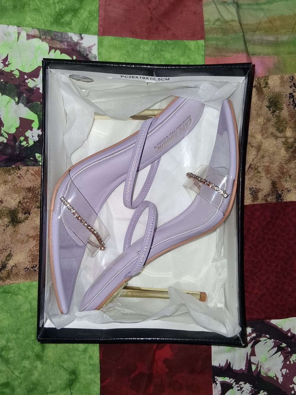 Cape Robbin Lilac Pointed-Toe Slide Heels with Rhinestone Chain - Picture 6 of 8